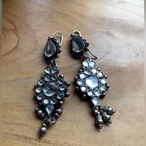 Handcrafted Crystal and Silver Earrings